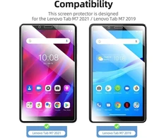 New'c grūdinto stiklo ekrano apsauga, skirta Lenovo Tab M7 (3rd Gen, 2021 Model) / Lenovo Tab M7 (2nd Gen, 2019 Model), 9h kietumas, Hd ekrano apsauga, 0,33 mm itin skaidrus, 2 vnt.