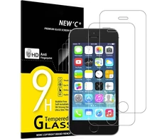 New'c grūdinto stiklo ekrano apsauga, skirta iphone 5s, 5, se, 5c, [2 vnt.] apsauga nuo įbrėžimų, pirštų atspaudų ir riebalų, hd ekrano apsauga, skirta iphone 5s, 5, se, 5c