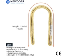 Newdoar 100% Kevlar pynimo trinties sankaba, 2549 kg Prusik arboristinis lynas, atsparus dilimui/antipirenas, didelio stiprumo gelbėjimo takelažo hamakai (3 vnt.)