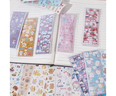 Niceneeded 100 lapų mieli animaciniai kpop dekoratyviniai lipdukai, lipnios spalvingos nuotraukų kortelės, dekoratyviniai lipdukai scrapbooking'ui, žurnalui, pasidaryk pats lipdukų rinkinys, lipdukai atvirukams, albumams