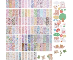 Niceneeded 100 lapų mieli animaciniai kpop dekoratyviniai lipdukai, lipnios spalvingos nuotraukų kortelės, dekoratyviniai lipdukai scrapbooking'ui, žurnalui, pasidaryk pats lipdukų rinkinys, lipdukai atvirukams, albumams
