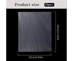 Niceneeded 20 lapų plaunamas lipnus stabilizatorius 30,5 x 25,4 cm skaidri vandenyje tirpi plėvelė siuvinėjimo viršutinis stabilizatorius