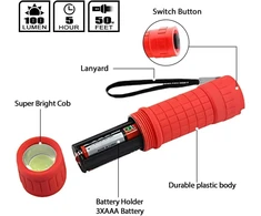 Nicewat 8 vnt. Mini Led žibintuvėlis vaikams, Cob Led mažas žibintuvėlis vaikams su 24 Aaa baterijomis ir virvele, vaikiškas stovyklavimo žibintuvėlis stovyklavimui lauke, avarinis žibintuvėlis vaikų gimtadienio vakarėlio dovanos