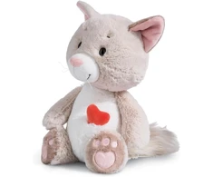 Nici Minkštas žaislas Meilės katė Pūkuota 25 cm - mielas minkštas pliušinis žaislas apkabinimui ir žaidimui, pliušinis žaislas vaikams ir suaugusiems, 49407, puiki dovanos idėja, smėlio spalvos, 25 cm