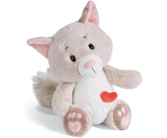 Nici Minkštas žaislas Meilės katė Pūkuota 25 cm - mielas minkštas pliušinis žaislas apkabinimui ir žaidimui, pliušinis žaislas vaikams ir suaugusiems, 49407, puiki dovanos idėja, smėlio spalvos, 25 cm