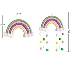 Nicole Knupfer Macramé vaivorykštės sienų dekoracija namams Boho kambario dekoras rankų darbo gobelenas vaikų kambario sienų dekoracija