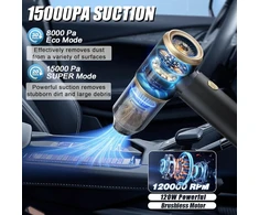 Niwohom rankinis dulkių siurblys, 15000pa rankinis akumuliatorinis dulkių siurblys, 4-in-1 galingas automobilinis dulkių siurblys su plaunamu Hepa filtru, be maišelio, skirtas automobiliui, namams