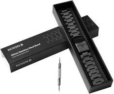 Nixon C3246-001-00 vyriška apyrankė iš juodo nerūdijančio plieno su dvigubu atlenkiamu užsegimu, juoda, dirželis.