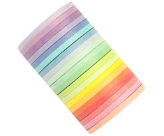 Njcxola 20 washi juostų rinkinys, pagrindinės 20 spalvų, dekoratyvinė "pasidaryk pats" juosta (5 m x 3 mm)