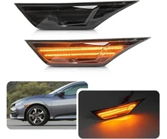 Njssjd dūminiai led šoniniai gabaritiniai žibintai, skirti mk10 honda civic sedan hečbekui type r 2016 2017 2018 2019 2020 2021 priekiniai gintariniai led šoniniai gabaritiniai kartotuvų indikatoriai