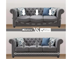 Fotelis Noblerealm® pagalvės sofai, pakaitalas įdubusioms sofoms ir sofos pagalvėlėms, atraminė lenta ir reguliuojamos/sulankstomos sofos pagalvėlės, sėdynės apsauga (dviviėtis/112 cm, love seat)