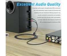 Nobsound 1x2 Rca audio kabelis, paauksuotas, 1m