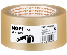 Nopi pakavimo juosta, skaidri, 66 m x 50 mm