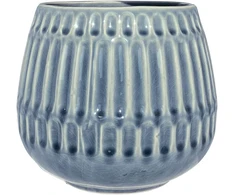 Nordring Retro vazonas, skirtas vidaus augalams, Vintage gėlių vazonas Reef L (16,5 cm skersmens), tamsiai pilkas, keramikinis