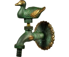 Nostalgia išėjimo ventilis "duck" 11213, 1/2 colio, patinuotas žalvaris, ilgas atstumas nuo sienos, vientisa sieninė rozetė