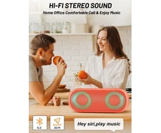 Kompiuterio kolonėlės Notabrick bluetooth garsiakalbis su rgb apšvietimu, nešiojama muzikos dėžutė su ipx7 atsparumu vandeniui, 30 w stereo poravimas, belaidis bluetooth 5.0, 24 valandų baterija namams, laukui, vakarėliams, kelionėms (oranžinis)