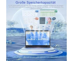 Notebook 14 colių Win 11 Celeron N4020 nešiojamas kompiuteris 256gb Ssd palaiko 1tb Ssd išplėtimą, pilnas metalinis korpusas, 1080p, Bt 4.2, Mini Hdmi ir belaidė pelė, klaviatūros plėvelė - mėlynas