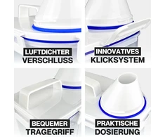 Noviclass® 2 dalių 2500 ml talpos maisto laikymo dėžučių rinkinys su matavimo taurele sausam maistui, ryžiams, miltams, plovikliams, maisto konteineris, šunų maistas (talpa: 2 x 2500 ml)
