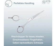 Nts-solingen Sidabrinis Line 250 kirpyklos žirklės satininės kirpyklos žirklės profesionalios 11.5-16.5 cm 100% pagaminta Solingene plaukų žirklės su smulkiais mikro dantukais (5.5 colio = apie 14 cm)