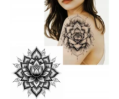 Nuplaunama tatuiruotė mandala lotoso raštas - sezono hitas! Vasarai atostogoms 2024