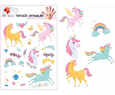 Nuplaunamos tatuiruotės vaikams Vienaragiai 15x10cm