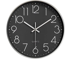 Nutabevr 30 cm modernus tylus sieninis laikrodis be tiksėjimo