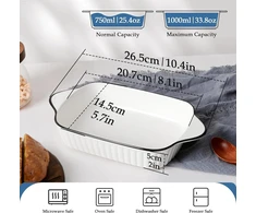 Nutriups 4 vnt. stačiakampių keraminių kepimo indų rinkinys, 1 L