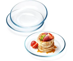 Nutriups stiklinės lėkštės, 17.8 cm desertinės lėkštės, stiklas, 3 mažų vakarienės lėkščių rinkinys, indai, tinkami plauti indaplovėje ir naudoti mikrobangų krosnelėje