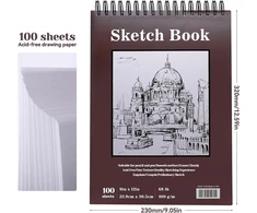 Nvgftg eskizų knygelė a4 22.9 × 30.5 cm eskizų knygelė spirale – 200 puslapių/100 lapų – 100 gsm piešimo bloknotas eskizų popierius piešimui piešimo bloknotas piešimo popierius studentams menininkams