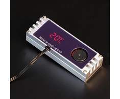 Nvme m.2 heatsink su temperatūros ekranu, m.2 nvme 2280 ssd aušintuvas su dviem šilumą laidžiais silikoniniais padeliais, skirtas m.2 sąsajos 22 x 80 mm ssd (sidabrinis)