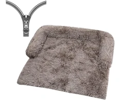 Nyescasa šuns lova dideliems ir mažiems šunims, sofos apsauga, pliušinė, pūkuota, kvėpuojanti katės lova, šilta žiemą, patvari šuns sofa, skalbiama, neslystanti šuns pagalvėlė (m apytiksl. 90 x 90 x 20 cm, chaki)