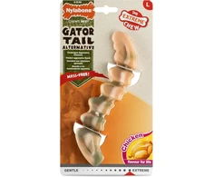 Nylabone, itin stiprus kramtymo efektas, aligatoriaus uodega, šunų žaislas pagamintas iš patvaraus nailono, vištienos skonio, didelis, šunims iki 23 kg