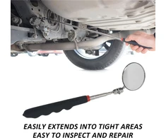 Nyxseat 1 dalies ištraukiama automobilio apžiūros lempa mechaniniai pagalbiniai instrumentai apvalus rankenos veidrodis įrankiai reguliuojamas teleskopinis skersmuo išgaubtas veidrodis (50 mm, juodas)