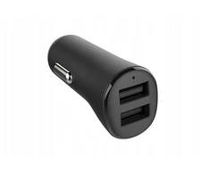 O2 dvigubas Usb-a automobilinis įkroviklis, juodas, 2x12 W