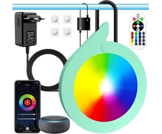 Oashisu Led povandeninis baseino apšvietimas antžeminiams baseinams 20 W Rgb pakabinamas baseino priekinis žibintas su programėle, veikia su Alexa ir Google Assistant, magnetinis baseino šviestuvas plieniniam rėmui ir plieninei sienai, Ip68
