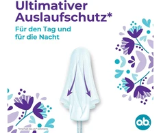 O.b. Extraprotect Normal tamponai, skirti vidutinio stiprumo ir stipresnėms dienoms, maksimali apsauga nuo pratekėjimo*, pakuotėje 56 vnt.