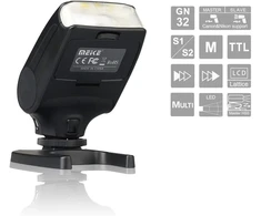 Objektyvas Meike Mk-320s Ttl Lcd mini blykstė su karštu bateliu, skirta Sony Mi A7ii A58 A7rii A7s Nex-6 A6000 Dsrl fotoaparatams