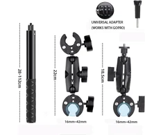 Objektyvas Newfun kameros laikiklis, priedai, skirti insta360 x4, motociklo rinkinys, skirtas insta360 x4, x3, x2 360 laipsnių pasukimas, motociklo laikiklis, suderinamas su keliais įrenginiais
