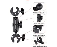 Objektyvas Newfun kameros laikiklis, priedai, skirti insta360 x4, motociklo rinkinys, skirtas insta360 x4, x3, x2 360 laipsnių pasukimas, motociklo laikiklis, suderinamas su keliais įrenginiais