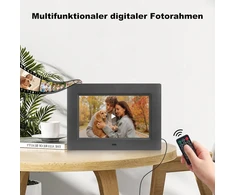 Objektyvas Skaitmeninis nuotraukų rėmelis 7 colių ekranas elektroninis nuotraukų rėmelis su nuotolinio valdymo pulteliu (be wifi) muzikos/video/kalendoriaus/laikrodžio funkcija, palaiko usb/sd kortelę