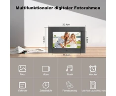 Objektyvas Skaitmeninis nuotraukų rėmelis 7 colių ekranas elektroninis nuotraukų rėmelis su nuotolinio valdymo pulteliu (be wifi) muzikos/video/kalendoriaus/laikrodžio funkcija, palaiko usb/sd kortelę