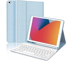 Occtingkind, klaviatūra, skirta ipad 10.2, dėklas su klaviatūra, skirtas ipad 10.2 colių, magnetinė nuimama bluetooth klaviatūra, skirta ipad 2019/2020/2021, vokiečių išdėstymas qwertz, usb c, žydra
