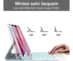 Occtingkind, klaviatūra, skirta Lenovo Tab M11, dėklas su klaviatūra, skirtas Lenovo Tab M11 11 colių, magnetinė nuimama Bluetooth klaviatūra, Qwertz išdėstymas, Usb C, jutiklinė dalis, apšvietimas, žydra
