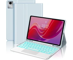 Occtingkind, klaviatūra, skirta Lenovo Tab M11, dėklas su klaviatūra, skirtas Lenovo Tab M11 11 colių, magnetinė nuimama Bluetooth klaviatūra, Qwertz išdėstymas, Usb C, jutiklinė dalis, apšvietimas, žydra