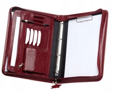 Odinė dokumentų dėklas Solome Lw07 A4, bordo spalvos