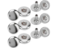 Odiniai spaudžiami užsegimai, 200 vnt., 8 mm metaliniai sagų spaudžiami užsegimai odiniai spaudžiami užsegimai drabužiams, apyrankėms, švarkams, krepšiams, džinsams (sidabriniai)