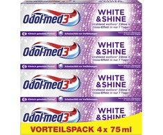 Odol-med3 Baltas &amp; Shine balinanti dantų pasta, 4 x 75 ml