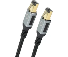 Oehlbach Stream Primus - state of the art - aukštos klasės cat 8.1 tinklo kabelis 40 gbit/s rj45 3 krypčių ekranavimas audinio apvalkalas vytos poros - spofc varis - 5 m