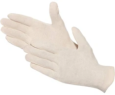 Oekotex medvilninės pirštinės, 12 porų, lengvos, natūralios, baltos, 826-10