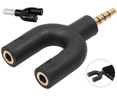 Oem Adapteris stereo minijack 3,5mm M x1 -> F x2 4pin